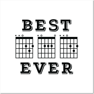 Best Dad Ever Guitar DAD Chords Tab Light Theme Posters and Art